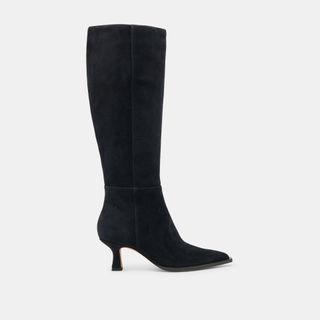 Auggie Wide Calf Boots Onyx Suede