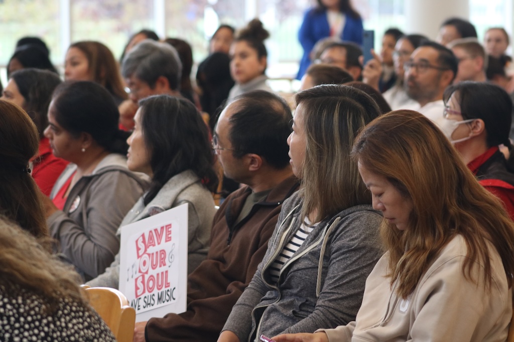 parents at town hall meeting