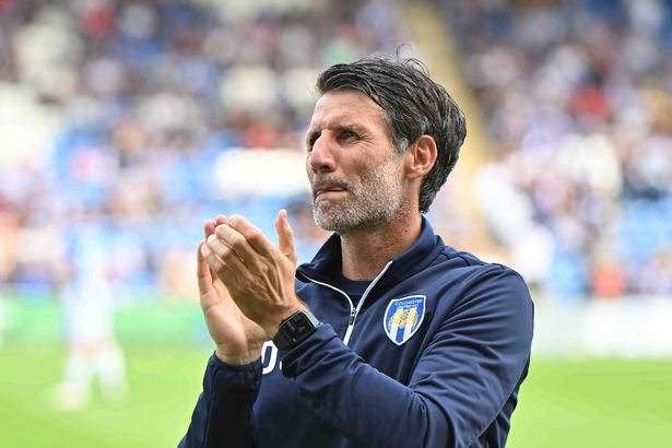 Colchester United boss Danny Cowley applauds fans