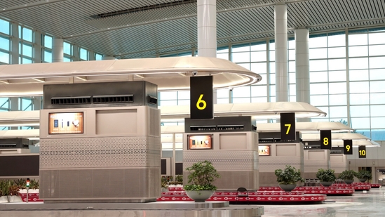 A view of Delhi Airport's Terminal 1, which resumes full operations from April 15. ( HT photo)