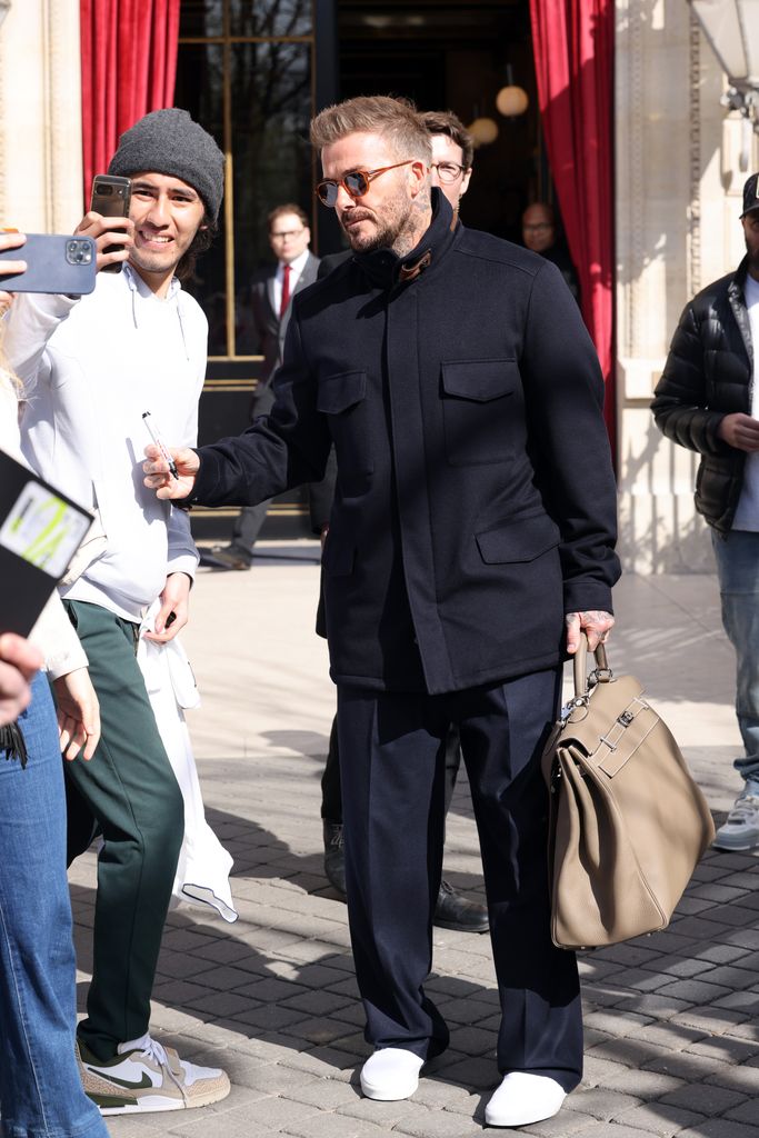  David Beckham leaving H hotel during the Womenswear Fall/Winter 2025/2026 as part of Paris Fashion Week 