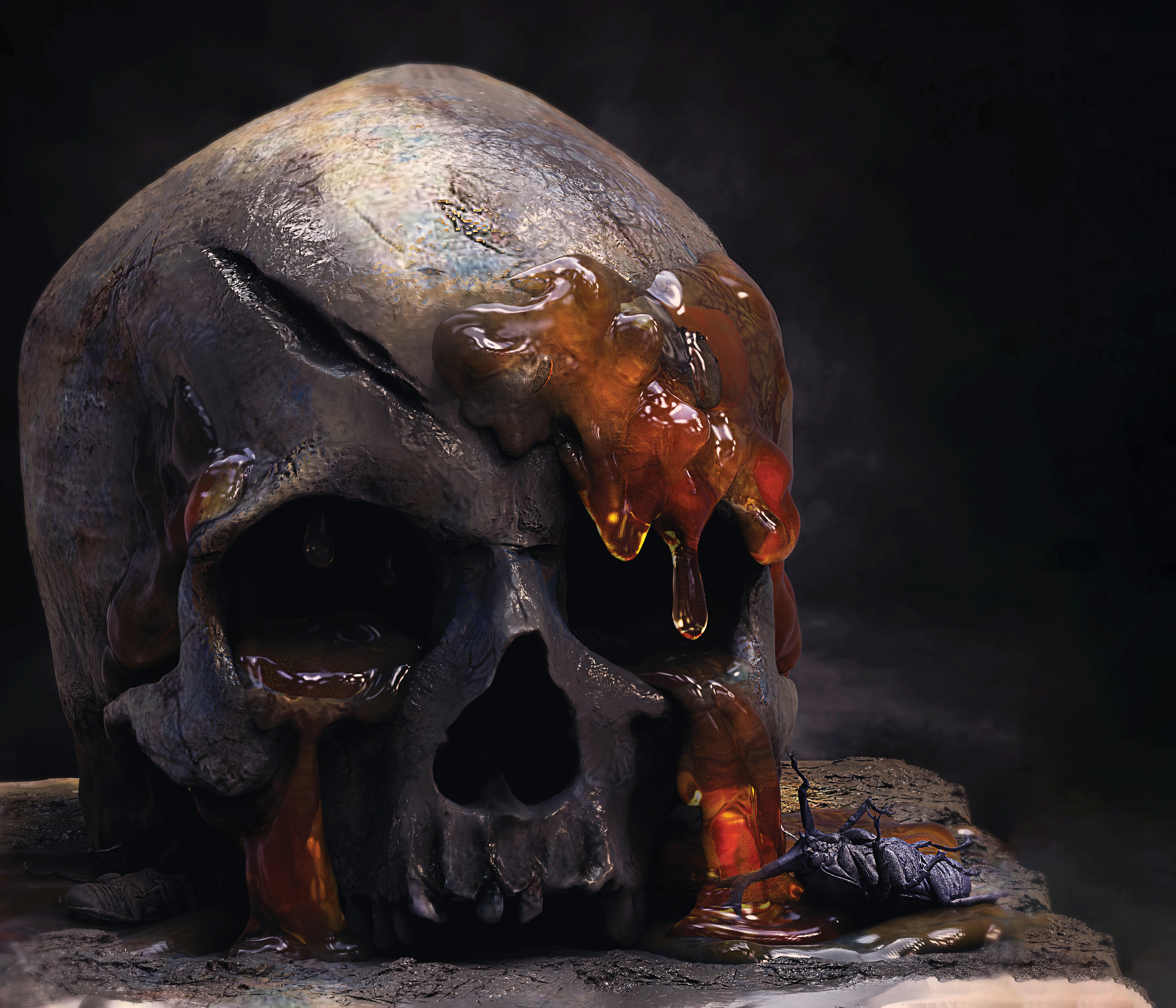 3D artist Surajit Sen's take on the head being infected by negative thoughts
