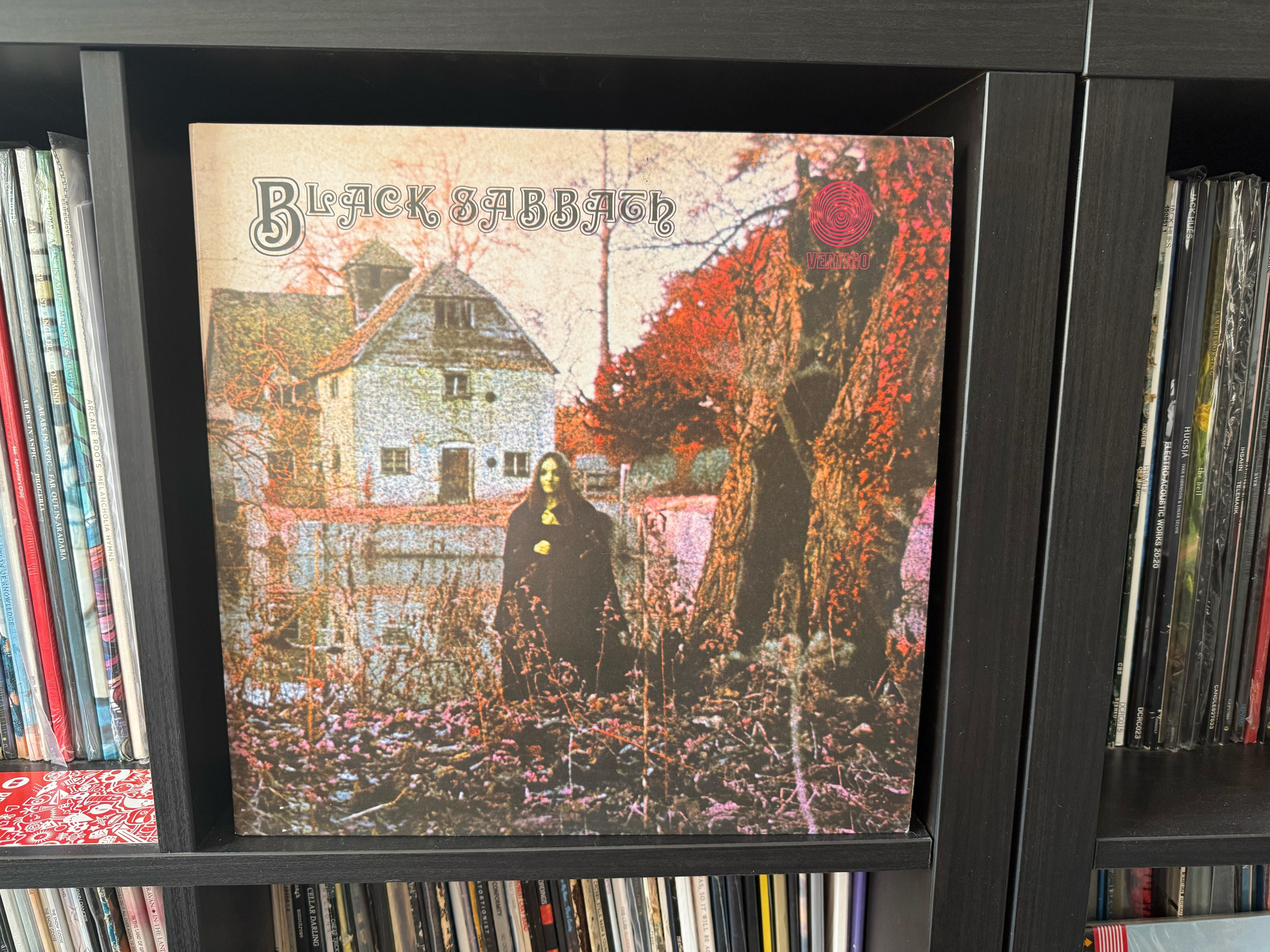 Black Sabbath vinyl on shelf