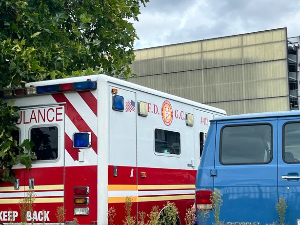 The Gotham-themed ambulance was in the process of being stencilled when the ECHO arrived