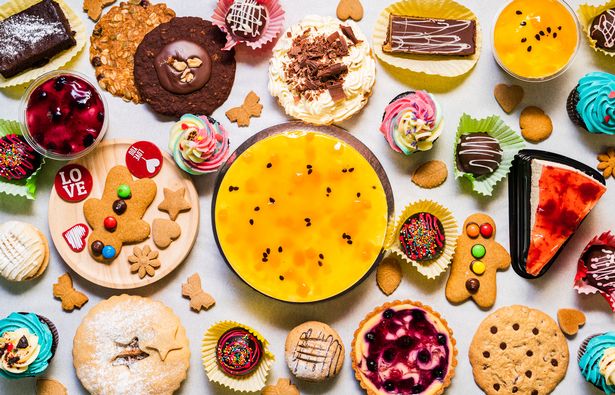 Buffet of sugary desserts