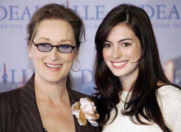 FILE PHOTO - In The News: Anne Hathaway and Meryl Streep US actresses Meryl Streep (L) and Anne H