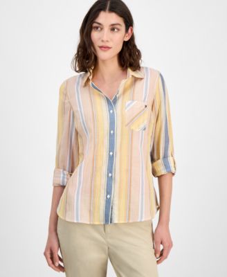 Women's Striped Roll-Tab Shirt