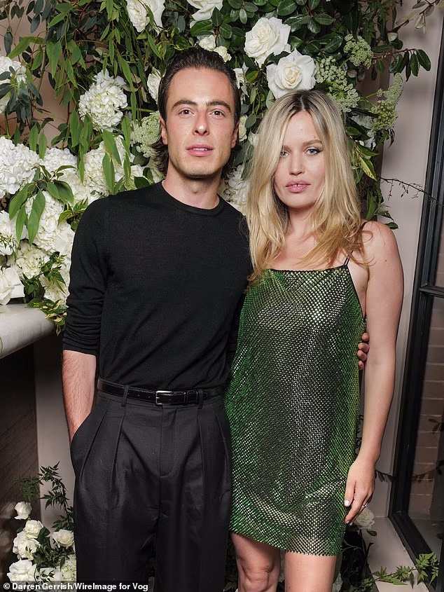 She paired the dress with black patent stilettos and styled her blonde locks in a choppy blow dry