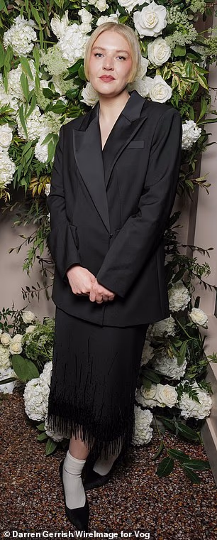 Fully kitted out in M&S x 16Arlington, singer Self Esteem, whose real name is Rebecca Lucy Taylor, wore a black longline blazer (£140)