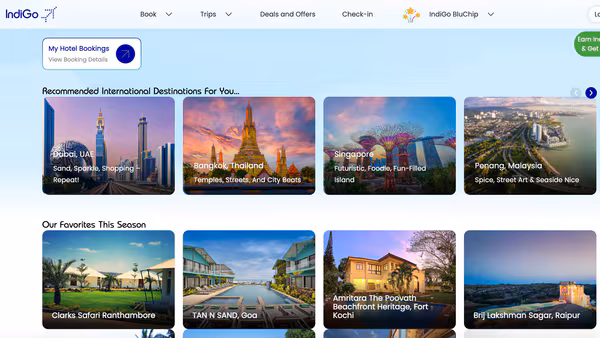 A screengrab from IndiGo’s hotels booking page.