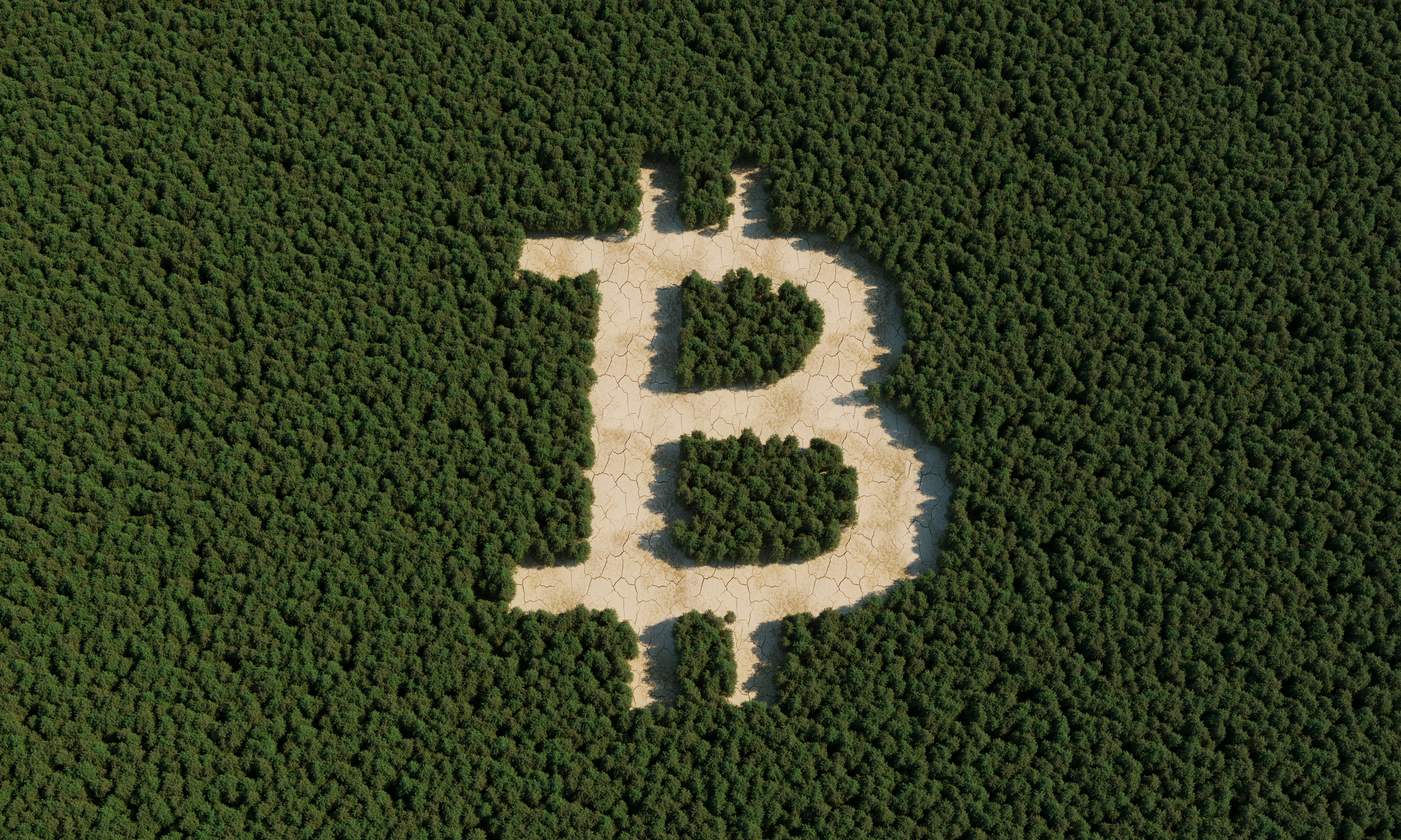 Bitcoin logo on black background.