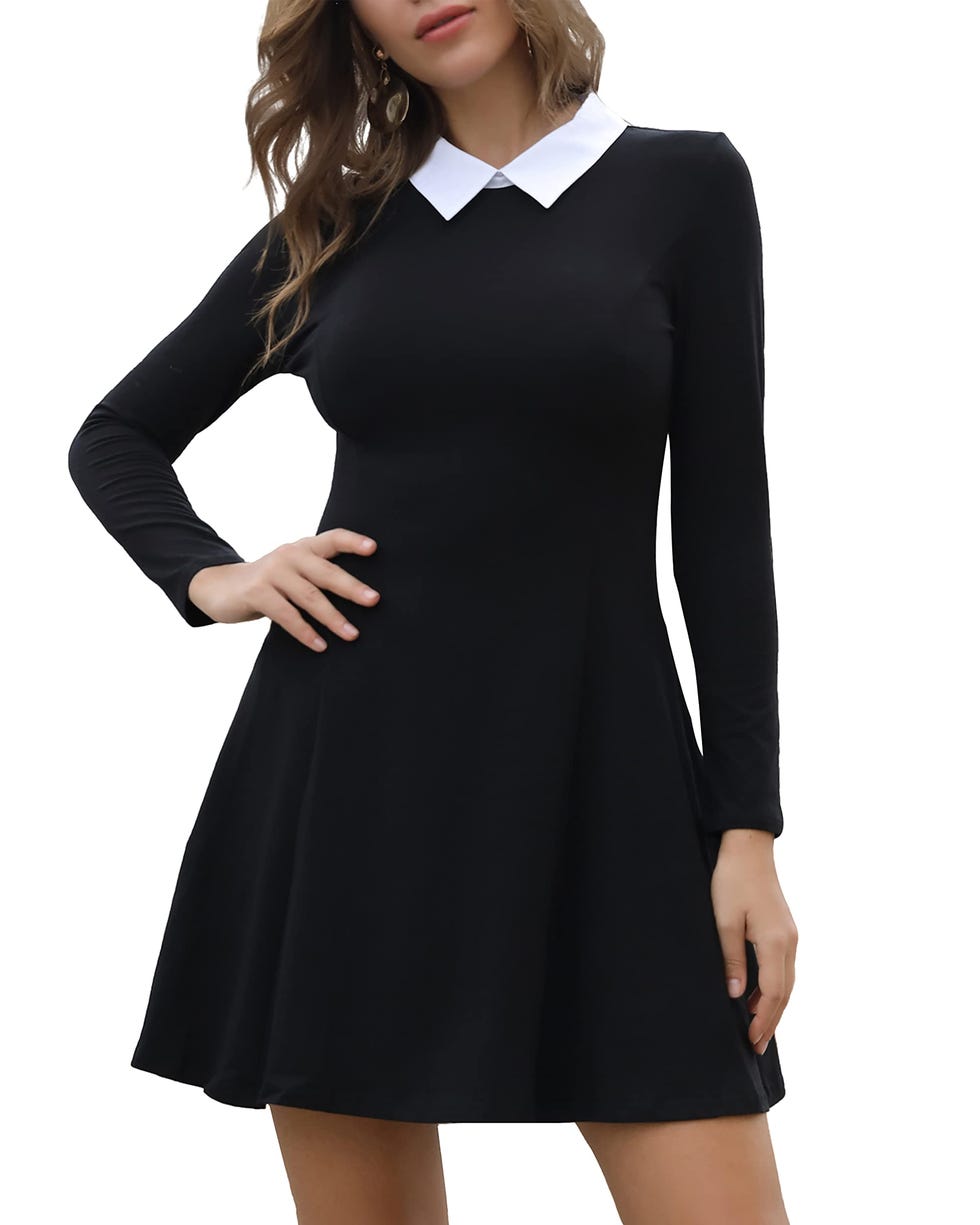 Black Peter Pan Collar Fit and Flare Skater Dress Black Peter Pan Collar Fit and Flare Skater Dress