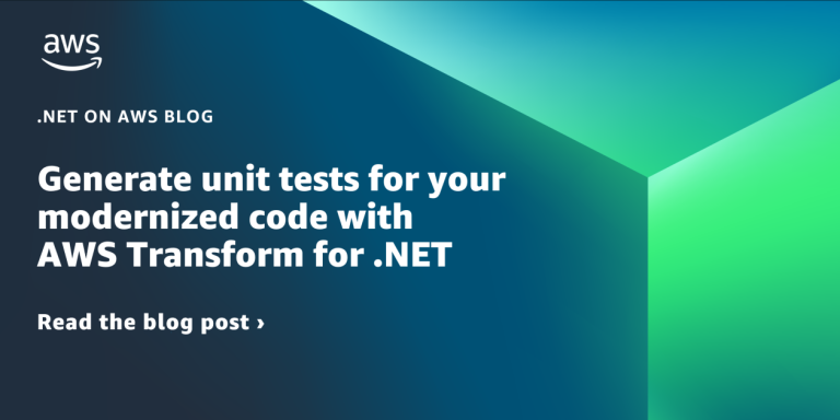 Generate unit tests for your modernized code with AWS Transform for .NET