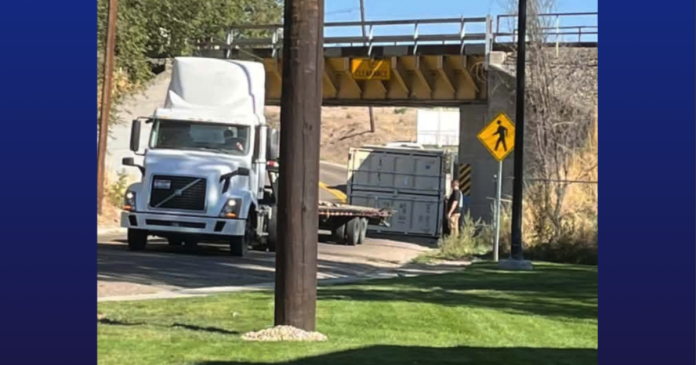 Roadway clear after shipping container falls into Nampa street