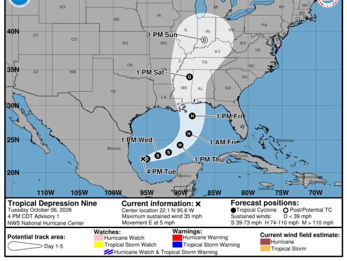 Tropical Depression 9 likely to threaten the central or eastern Tropical Depression 9 likely to threaten the central or eastern Gulf Coast as a hurricane by the weekend