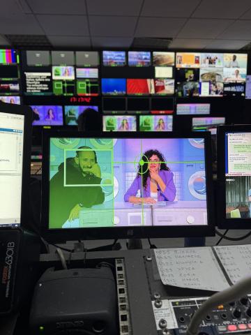 Nefeli Megalovasili on TV screen