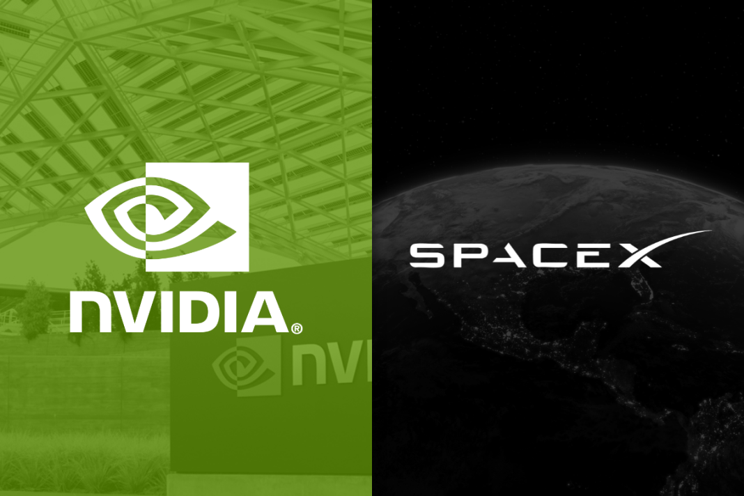SpaceX vs. Nvidia: Which Is the Better Trillion-Dollar Artificial Intelligence (AI) Stock for 2027? Nvidia and SpaceX logos.