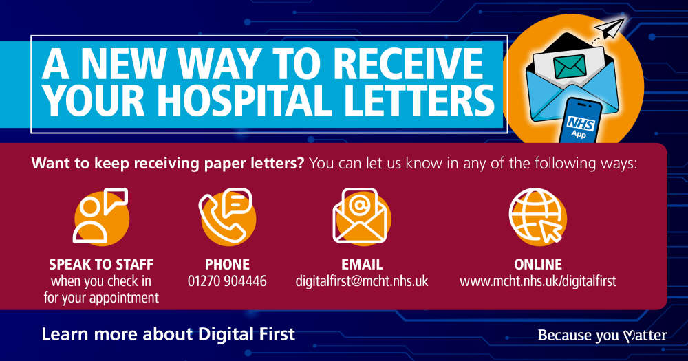 Mid Cheshire Hospitals launches Digital First patient communications and encourages NHS App uptake