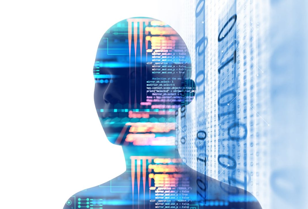 Michael Burry Is Betting Against Artificial Intelligence (AI). Here’s the Case for and Against, and the One Stock I’d Still Own. A human silhouette with code overlaying it is shown.