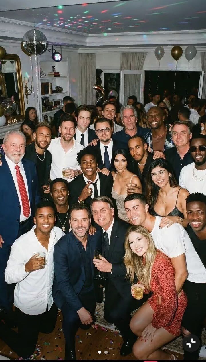 AI image detected of Neymar, Cristiano Ronaldo, Kim Kardashian, and other celebrities at a fabricated party AI or Not