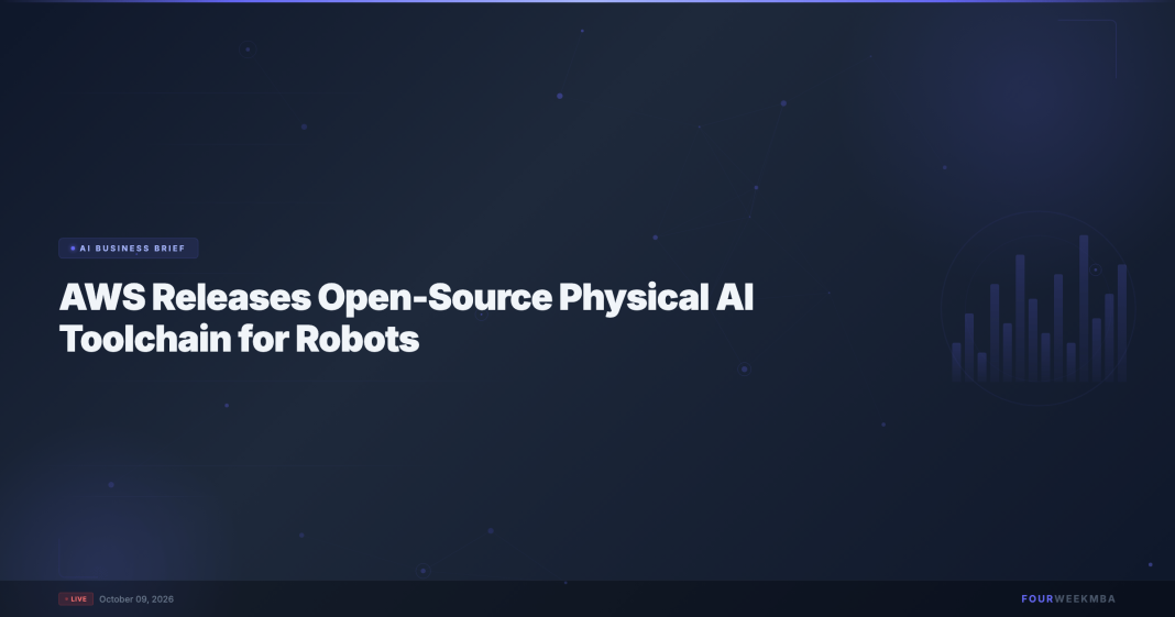 AWS Releases Open-Source Physical AI Toolchain for Robots AWS Releases Open-Source Physical AI Toolchain for Robots