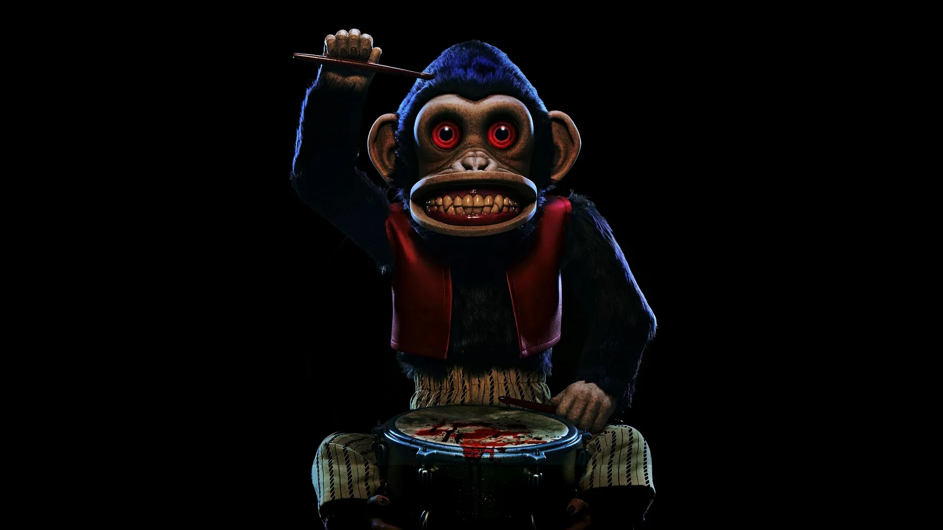 A toy wind-up monkey from horror film The Monkey