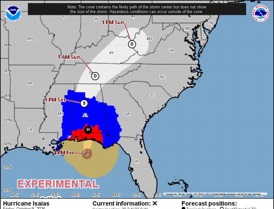Isaias clinging to major hurricane intensity approaching the Gulf Coast, as Tropical Storm Watches are issued in California for Rachel Isaias clinging to major hurricane intensity approaching the Gulf Coast, as Tropical Storm Watches are issued in California for Rachel