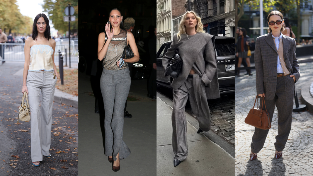 From Paris to NYC, Off-Duty Celebrities Adore Grey Trousers From Paris to NYC, Off-Duty Celebrities Adore Grey Trousers