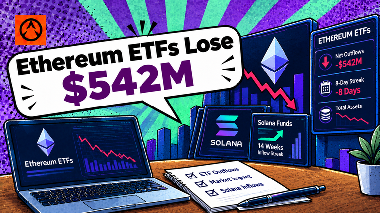 Ethereum ETFs Lose $542M as Solana Funds End 14-Week Streak AltcoinBuzz