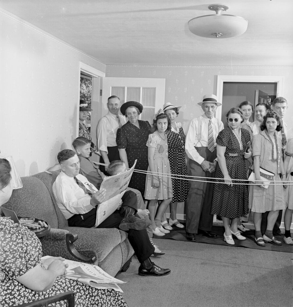 Visitors to the Ohio state fair looked in on "Ohio's Most Typical Farm Family," 1941.