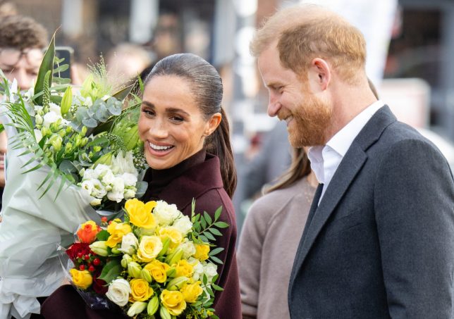 NOTTINGHAM, ENGLAND - OCTOBER 15: Meghan, Duchess of Sussex and Prince Harry, Duke of Sussex during their visit to Nottingham on October 15, 2026 in Nottingham, England. (Photo by Samir Hussein/WireImage)