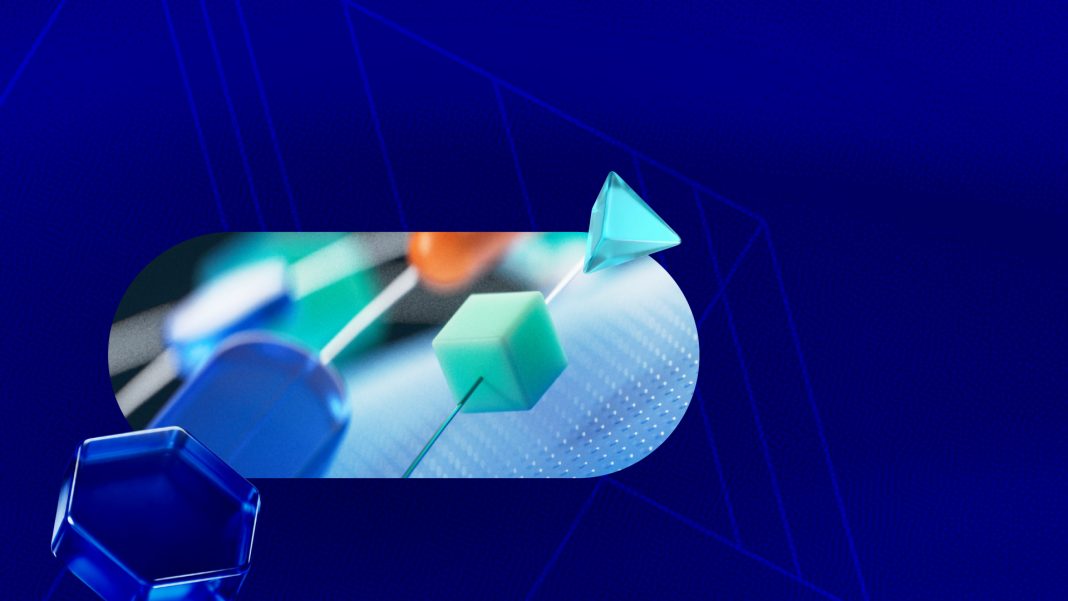Cloud-native infrastructure for scalable AI workloads Abstract shapes against a dark blue background