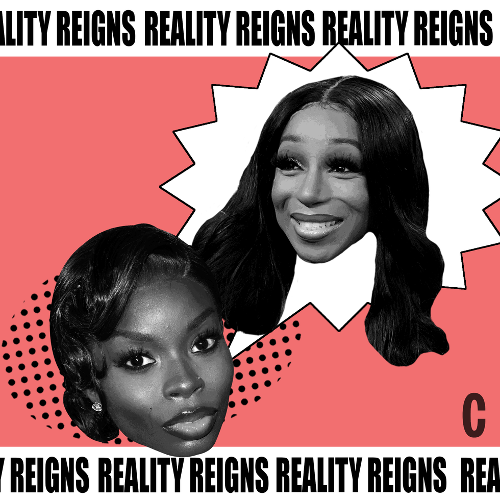 Collage of two women's faces with comic-style background and "Reality Reigns" text. Collage of two women's faces with comic-style background and "Reality Reigns" text.