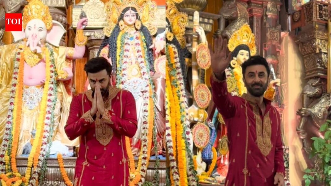 ‘Ramayana’ actor Ranbir Kapoor seeks Maa Durga’s blessings ahead of Nitesh Tiwari’s epic film release; actor’s handshake with paparazzi wins attention – WATCH | 'Ramayana' actor Ranbir Kapoor seeks Maa Durga's blessings ahead of Nitesh Tiwari's epic film release; actor's handshake with paparazzi wins attention - WATCH |