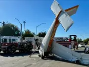 2 injured in plane crash on busy California highway
