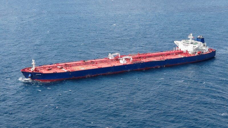 U.S. to Allow Dark-Fleet Tankers to Shed Sanctions, Wright Says A drone view shows the Russian-flagged tanker Bratsk, under U.S. sanctions for links to the Russian state-owned shipping company Sovcomflot, in Baniyas