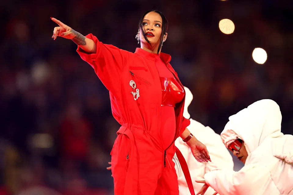 Rihanna performing at the 2023 Super BowlCredit: Ezra Shaw/Getty