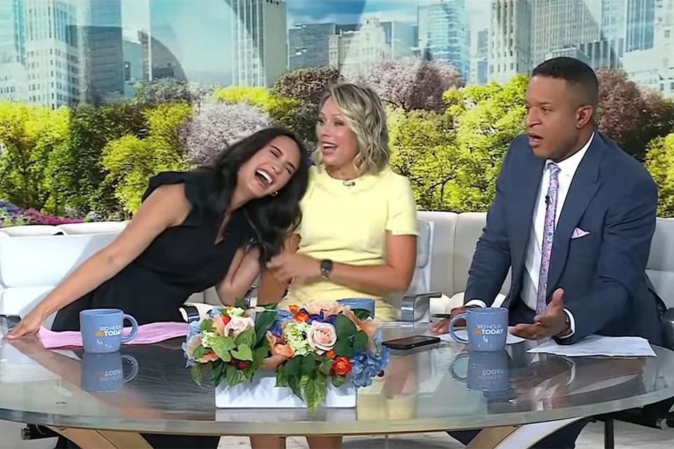 Emilie Ikeda, Dylan Dreyer and Craig Melvin on 'Today' in 2026Credit: NBC