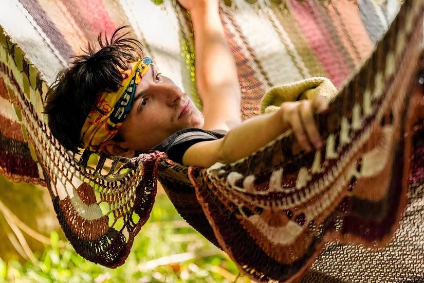 Rizo Velovic in a hammock