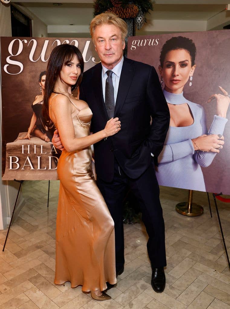 Hilaria Baldwin and Alec Baldwin attend Hilaria Baldwin's celebration of Gurus Magazine cover launch on December 19, 2025 in New York City.