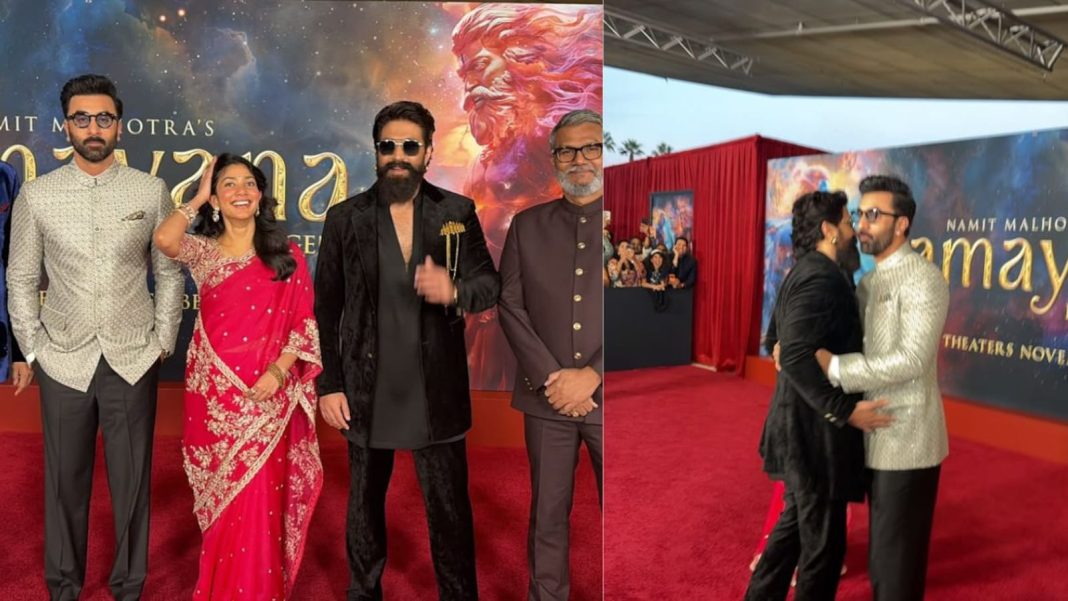 Ramayana Los Angeles Premiere: Yash-Ranbir Kapoor Hug Each Other On Red Carpet, Sai Pallavi Brings Elegance Ramayana Los Angeles Premiere: Yash-Ranbir Kapoor Hug Each Other On Red Carpet, Sai Pallavi Brings Elegance