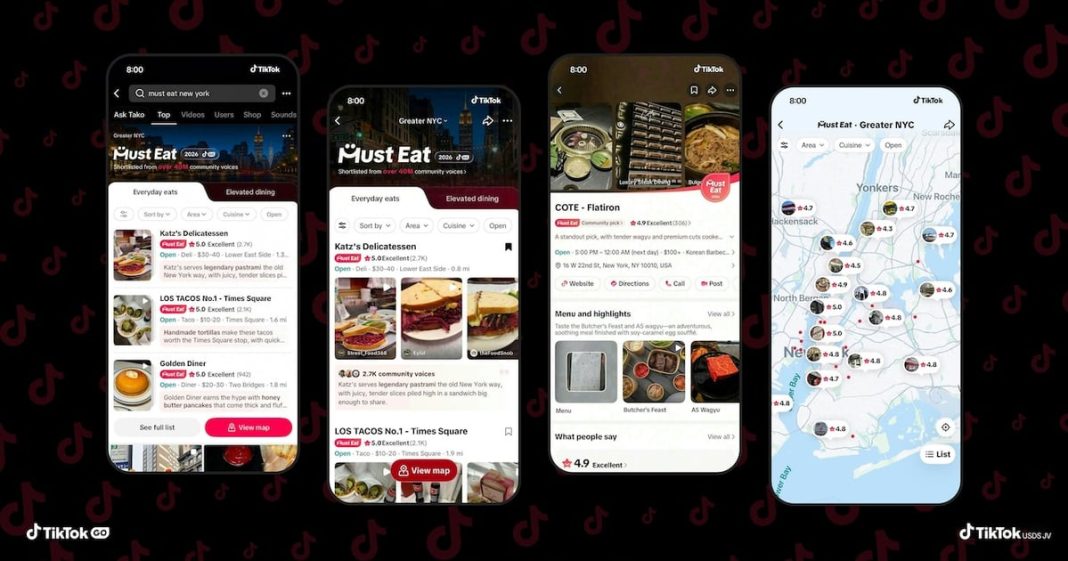 TikTok launches new dining guide called Must Eat