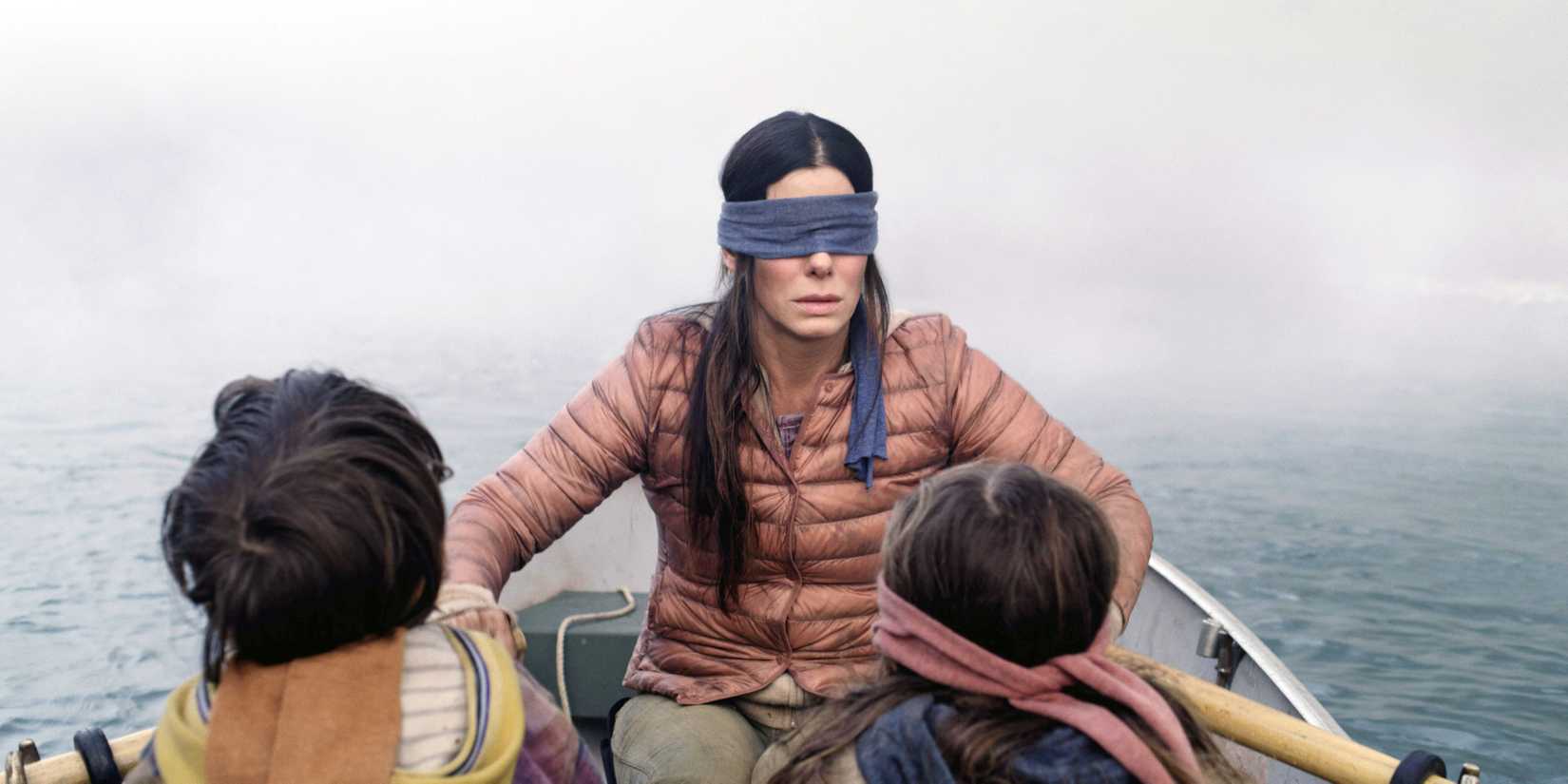 Sandra Bullock on the boat in Bird Box