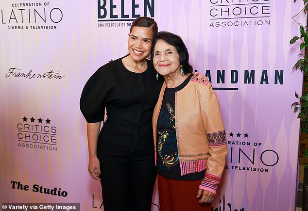 America Ferrera, who played Cesar Chavez's wife Helen Chavez in the 2014 biography, sent her 'deep love' and condolences to Huerta's family as she remembered her life and legacy