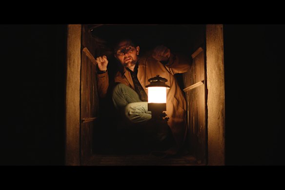 The dumb writer climbs into the dumb waiter. What could possibly go wrong?