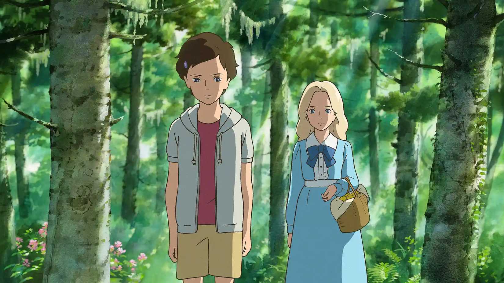 Anna and Marnie in the Woods in Studio Ghibli's When Marnie Was There