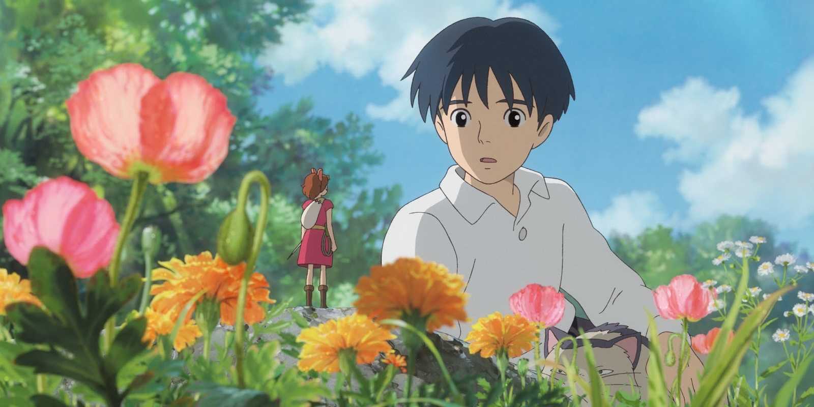 Arrietty meets Sho in the garden in Studio Ghibli's The Secret World of Arrietty.