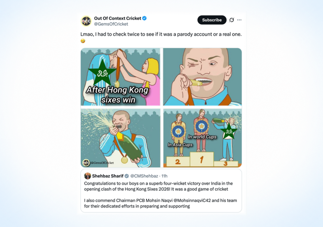 Twitter erupts in meme fest over Pakistan PM’s post celebrating Hong Kong Sixes win over India Inshorts