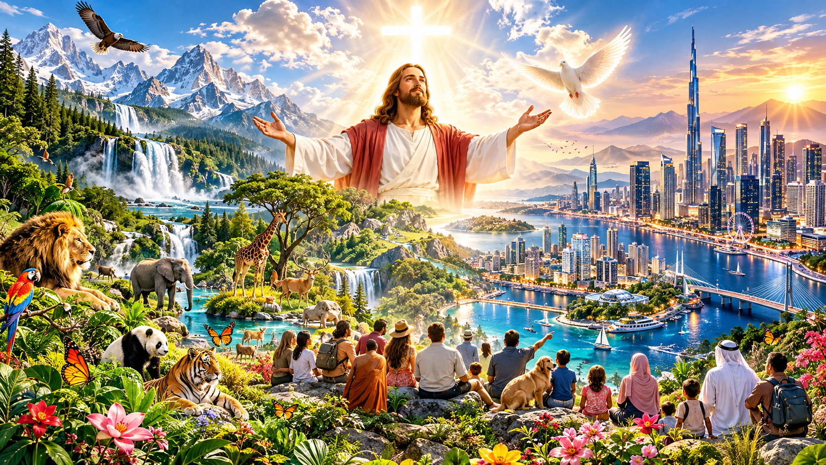 Daily Spiritual Practice Through the Holy Trinity A contemplative spiritual scene representing faith in the Holy Trinity, gratitude, inner strength, and daily personal growth.