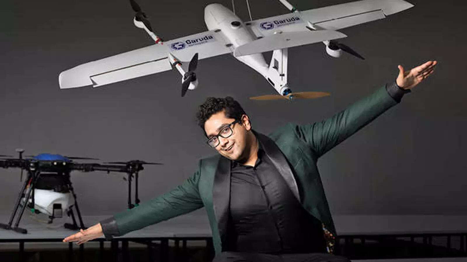 Garuda Aerospace founder Agnishwar Jayaprakash (in pic) started out with drones for industrial and agricultural use, then took up defence projects